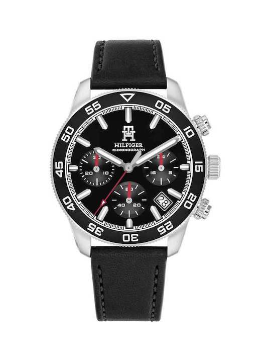Tommy Hilfiger Ρολόι Χρονογράφος Μπαταρίας με Μαύρο Μεταλλικό Μπρασελέ 1792162