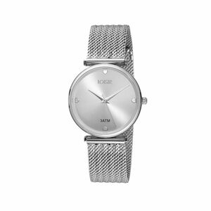 Γυναικείο ρολόι Loisir Skipper 11L03-00484 με ατσάλινο mesh band και ασημί καντράν