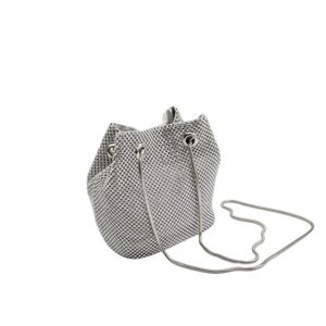 Βραδινό τσαντάκι ασημί με στρας 8839 fabulous
