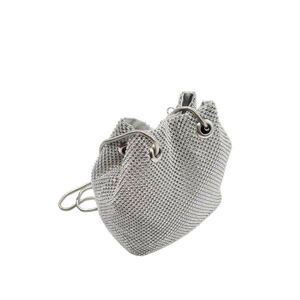 Βραδινό τσαντάκι ασημί με στρας 8839 fabulous