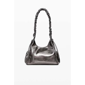 Γυναικεία Μεταλλική μεσαία τσάντα με λογότυπο 3D και σουρωτό λουρί 25WAXPAS/9225U