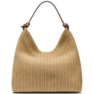DKNY PAULA HOBOS HANDBAG R61COO07 M1K6-NATURAL/SADDLE - Εκκρού
