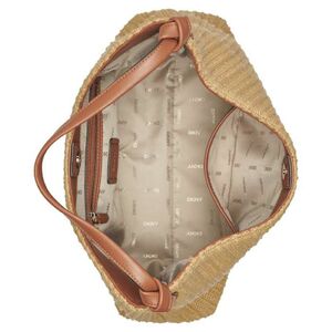 DKNY PAULA HOBOS HANDBAG R61COO07 M1K6-NATURAL/SADDLE - Εκκρού