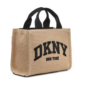 Γυναικεία Τσάντα Χειρός  Χρώμα Μπεζ Μαύρο Ψάθα DKNY R51ADC80 NAX HADLEE SM