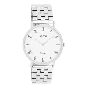 Oozoo Vintage Ρολόι με Ασημί Μεταλλικό Μπρασελέ C20365