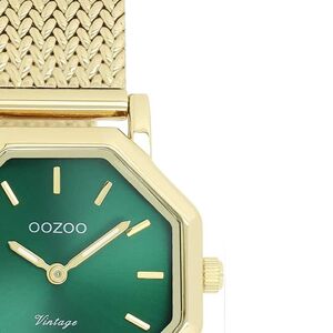 Ρολόι OOZOO Vintage με χρυσό mesh μπρασελέ και πράσινο καντράν C20437