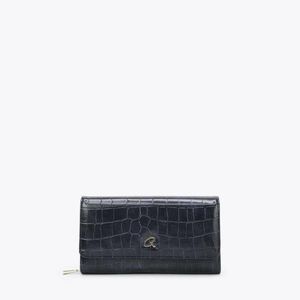 Axel Γυναικείο Πορτοφόλι κροκό με καπάκι Μπλε 1101-1949-002