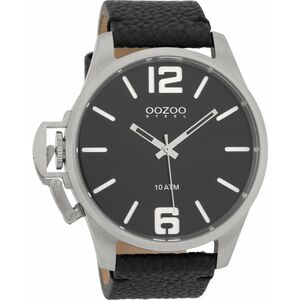 OOZOO Steel Black Leather Strap OSGR15