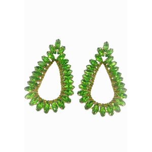 Σκουλαρίκια Με Σχέδιο Πράσινη απόχρωση strass  Fab sk.102