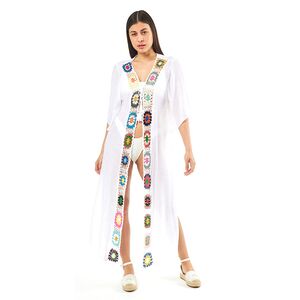 Verde Γυναικείo Καφτάνι 47-0082 65%Cotton 35% ΚΙΝΑ Άσπρο