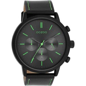 OOZOO TIMEPIECES BLACK LEATHER STRAP C11208