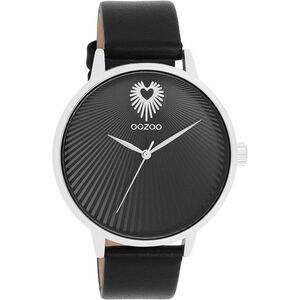 OOZOO ΤIMEPIECES BLACK LEATHER STRAP C11241