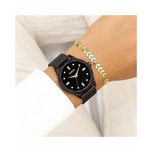 OOZOO Timepieces Crystals Black Metallic Bracelet C11284