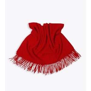 Κασκόλ/Πασμίνα  Μονόχρωμη με κρόσια RED 1707-0520-017