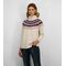 Γυναικείο Πουλόβερ Fair Isle Ζιβάγκο Oat 1400-0200-617
